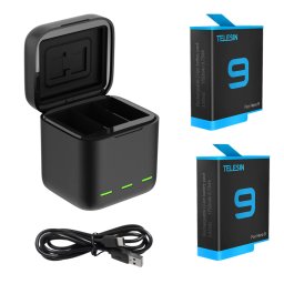 Telesin 3-slot charger box for GoPro Hero 9 / Hero 10 + 2 batteries (GP-BNC-901)