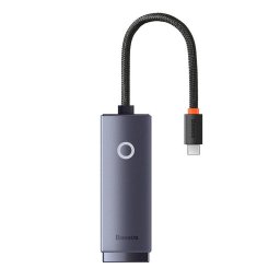 Adaptor retea Lite- USB Type-C to RJ-45 Gigabit LAN- metalic- LED- gri
