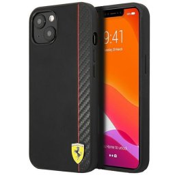 Husa hardcase Ferrari Carbon Stripe pentru iPhone 13 mini, culoare negru