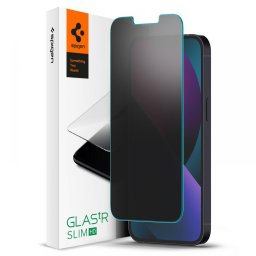 Folie Protectie Ecran Spigen Slim pentru Apple iPhone 13 Pro Max/ Apple iPhone 14 Plus, Sticla securizata, Full Face, Full Glue, PRIVACY, Neagra AGL03384