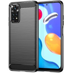 Husa Husa TPU Forcell Carbon pentru Xiaomi Redmi Note 11 / Xiaomi Redmi Note 11S, Neagra