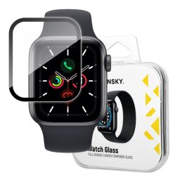 Sticlă de protecție ecran Wozinsky Glass Hybrid Glass 6 / 5 / 4 / SE, Protectie ecran pentru Apple Watch 6 44mm – Negru