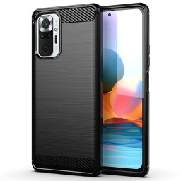 Husa Husa pentru Xiaomi Redmi Note 10 Pro / Note 10 Pro Max - Techsuit Carbon Silicone - Black