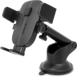 Suport auto telefon, brat telescopic, prindere parbriz/bord, rotire 360°, universal, negru