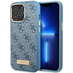 Husa Guess GUHMP14LU4GPRB iPhone 14 Pro 6.1" blue/blue hard case 4G Logo Plate MagSafe