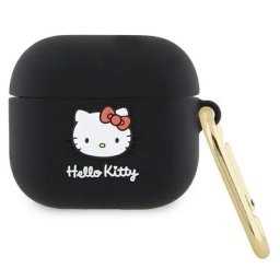 Husă Hello Kitty Silicone 3D Kitty Head pentru AirPods 3 – Negru
