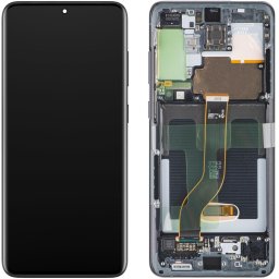 Piese si componente Display cu Touchscreen Samsung Galaxy S20+ 5G G986 / S20+ G985, cu Rama, Negru, Service Pack GH82-31441A