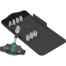 Set 2 șurubelnițe adaptoare cu mâner în T 411 A RA cu funcție de clichet + set chei tubulare de 1/4" 8 piese