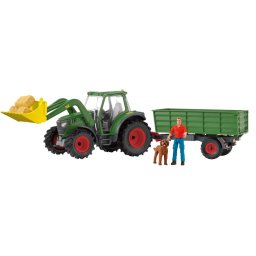 Schleich Farm World tractor with trailer, toy vehicle