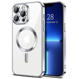 Husa Husa pentru iPhone 13 Pro Max - Techsuit Luxury Crystal MagSafe - Silver