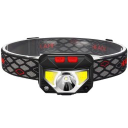 Lanterna de cap cu acumulator, 2 x senzor COB magnet LITIU-ION, TL-7134