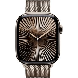 Smartwatch Watch 10 GPS + Cellular, Carcasa Titanium 42mm, Gold Milanese Bracelet