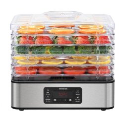 Deshidrator HFD-K400SS 400 W, Ecran led si comanda electronica, 5 tavi, timer