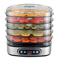 Deshidrator HFD-K380SSBK 320-380W, 5 tavi inox, display LED, timer, interval 35-70°C