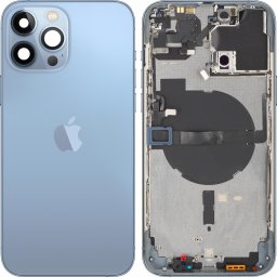 Piese si componente Capac Baterie Apple iPhone 13 Pro Max, Cu Carcasa Mijloc, Albastru (Sierra Blue), Swap