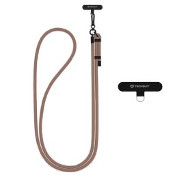 Snur pentru Telefon, Carabina, Nailon Impletit, Durabil, Ajustabil, Universal - Rope Crossbody Strap (RCS1-72) - Coffee Bean