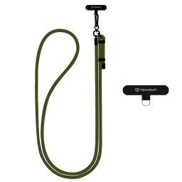 Snur pentru Telefon, Carabina, Nailon Impletit, Durabil, Ajustabil, Universal - Rope Crossbody Strap (RCS1-06) - Moss Green