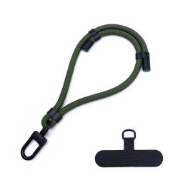 Snur pentru Telefon, Carabina, Ajustabil, Nailon Impletit, Universal - Rope Wrist Strap (RWS1-04) - Pine Forest
