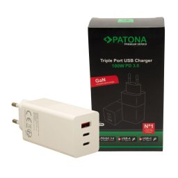 Incarcator Patona Premium GaN Fast Charger 100W PD QC 3.0 2xUSB-C 1xUSB-A - 2647