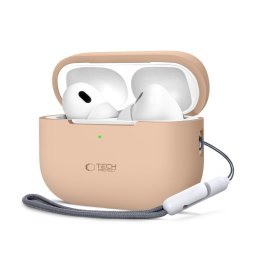 Husa Silicon Apple AirPods Pro 1 2 Protectie Flexibila Cafe Latte