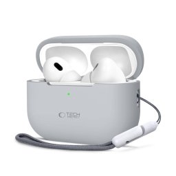 Husa Silicon Apple AirPods Pro 1 2 Protectie Flexibila Crayon Grey