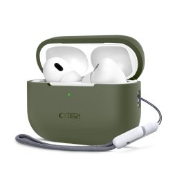 Husa Silicon Apple AirPods Pro 1 2 Protectie Flexibila Olive Green
