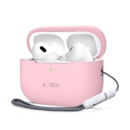 Husa Silicon Apple AirPods Pro 1 2 Protectie Flexibila Dusty Pink