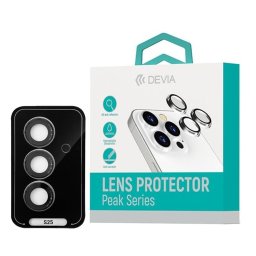 Devia Folie Sticla Camera Peak Series Samsung Galaxy S25, pachet de 3 buc Negru