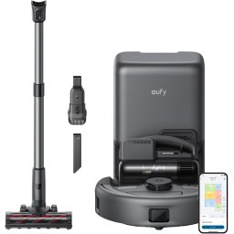 Aspirator robot E20 3-in-1, 8.000Pa, Statie Auto-Golire, Sistem Filtrare cu 5 nivele, Negru