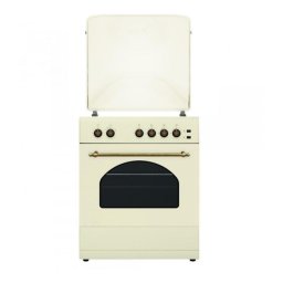 Aragaz SR660S4C1, 4 arzatoare gaz, arzator Wok, cuptor pe gaz, 55 litri, aprindere electrica, dispozitiv siguranta arzatoare, timer, gratar fonta, latime 59.8 cm, bej