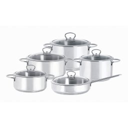 Set 5 piese inox Gracia MetalacOala 20/Oala 24/Caserola 22/Cratita 22/Tigaie 24