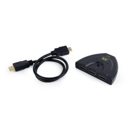 CABLU video GEMBIRD, switch 3 x HDMI (M) la HDMI (T), 0.5m,rezolutie maxima 4K UHD (3840 x 2160) la 60 Hz, conecteaza 3 dispozitive la 1 TV,indicator LED, negru, "DSW-HDMI-35" (timbru verde 0.08 lei)