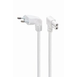 CABLU alimentare GEMBIRD casetofon, 2.5m, intrare Euro plug in unghi 90 grade, iesire C7 in unghi 90 grade, 10A, bulk, alb, "PC-184L-VDE-2.5M-W" (timbru verde 0.08 lei)