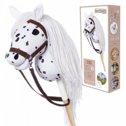Cal de hobby hoppihorse a3 leopard - alb, blană de tarantulă