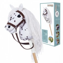 Cal de hobby hoppihorse a4 leopard - alb, blană de tarantulă