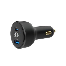 Incarcator auto USB Type-C PD LCD 30 W Negru