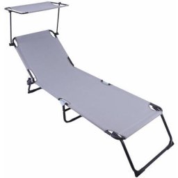 HR SEZLONG CU PARASOLAR 186X55X24 GRI