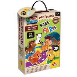 Joc Montessori din lemn pentru bebeluși - ferma copiilor