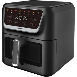 Friteuza Friteuza cu aer cald CrispPro Chef 1700W, capacitate: 8L, display digital, control touch, 8 programe, fereastra supraveghere, negru