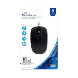 Mouse MROS211 – Mouse cu fir USB, optic, 3 butoane + scroll, compact, culoare Black