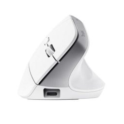 Mouse Bayo+ Wireless – Mouse ergonomic vertical, wireless 2.4 GHz + Bluetooth, optic 2400 DPI, 6 butoane + scroll, alb