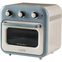 Friteuza Ariete 3-in-1 Vintage Blue Air Fryer and Mini Oven (white/light blue, 1,350 watts, 16-liter cooking space, with viewing window)
