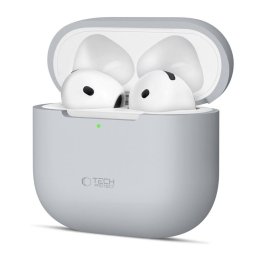 Husa Silicon Apple AirPods 4 Protectie Flexibila Crayon Grey