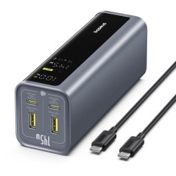 Baterie externa EnerGeek GP12 20800mAh 145W (77 Wh), baterie cu încărcare rapidă PD, afișaj digital - Negru