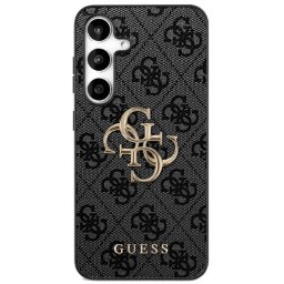 Husa Husa pentru Samsung Galaxy S25 FE - Guess Leather 4G Metal Logo (GUHCS25FE4GMGGR) - Black