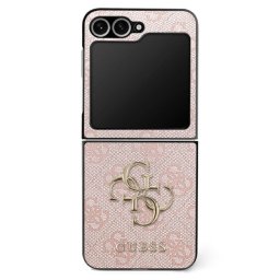 Husa Husa pentru Samsung Galaxy Z Flip7 - Guess Leather 4G Metal Logo (GUHCZF74GMGPI) - Pink