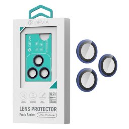 Devia Folie Sticla Camera Peak Series iPhone 17 Pro/ 17 Pro Max Albastru, pachet de 3 buc