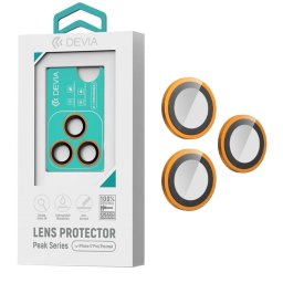 Devia Folie Sticla Camera Peak Series iPhone 17 Pro/ 17 Pro Max Portocaliu, pachet de 3 buc