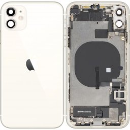Piese si componente Capac Baterie Apple iPhone 11, Cu Carcasa Mijloc, Full Parts, Alb, Swap
