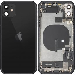 Piese si componente Capac Baterie Apple iPhone 11, Cu Carcasa Mijloc, Full Parts, Negru, Swap